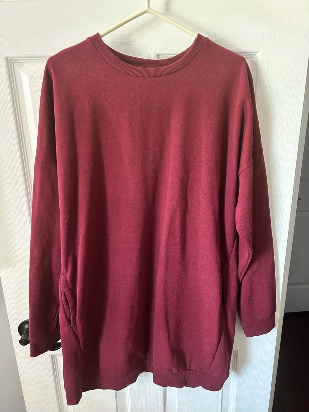 Zenana Outfitters Burgundy Tunic Sweatshirt